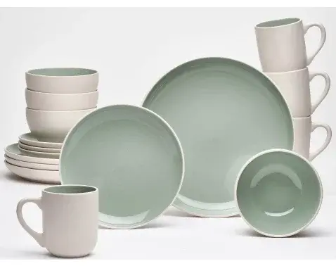 Jídelní servis (16 dílů) London, zelená/béžová
