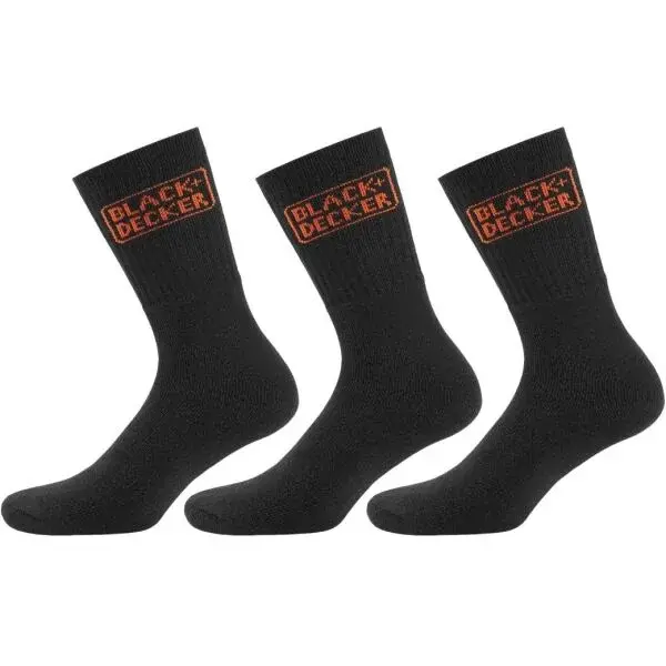 BLACK & DECKER SOCKS 3P Pracovné ponožky, čierna, veľkosť 39-42