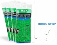 Zfish návazec method feeder rig quick stop braid 10 cm 5 ks - velikost háčku 14