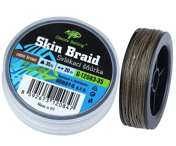 Giants fishing svlékací šňůra carp line skin braid camo brown 20 m - 35 lb