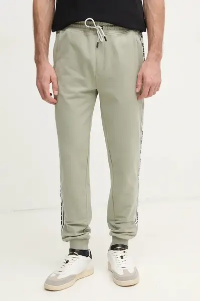 Tepláky Guess zelená barva, s potiskem