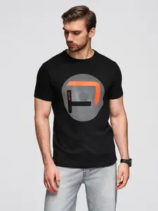 Ombre Men's large print t-shirt - black