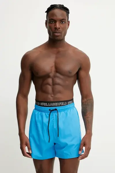 Plavkové šortky Karl Lagerfeld zelená barva, A1M46058