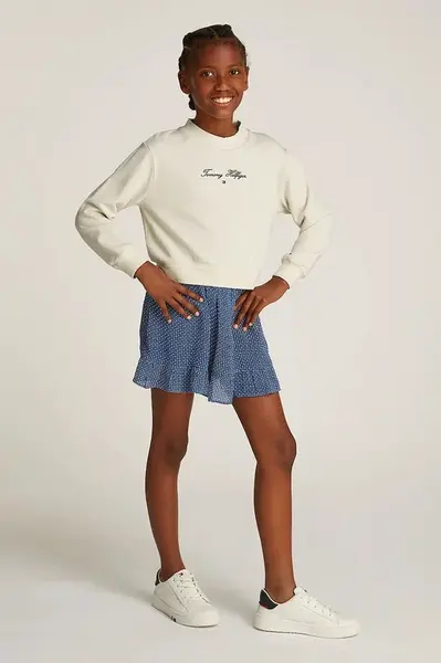 Dívčí šaty Tommy Hilfiger béžová barva, mini, KG0KG08334