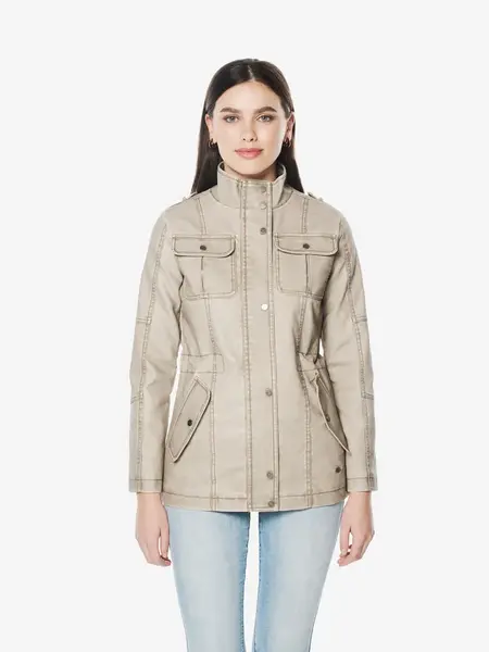 KOROSHI Prechodná parka  sivá