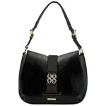 Luxusní dámská koženková kabelka na rameno LB Lavinia, černá