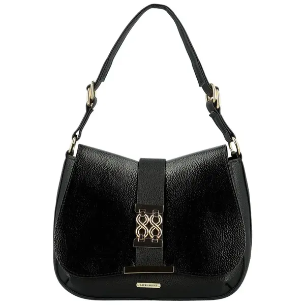 Luxusní dámská koženková kabelka na rameno LB Lavinia, černá