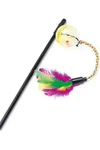 Hračka kočka udice Day And Night s míčkem a peřím Kar