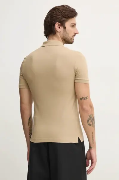 Bavlněné polo tričko Lacoste Lacoste Pique Polo Shirt PH4012 02S béžová barva, PH4012