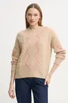 Kašmírový svetr FROM FUTURE béžová barva, lehký, WPR02176