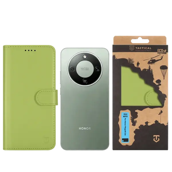 Flipové pouzdro Tactical Field Notes pro Honor Magic8 Lite, zelená