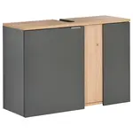 home24 SKŘÍŇKA POD UMYVADLO, antracitová, dub artisan, antracitová, dub artisan, 80/56/32 cm