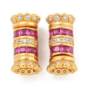 925 Sterling Silver Micro Pave Cubic Zirconia Screw Clasps