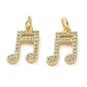 Brass Micro Pave Clear Cubic Zirconia Pendants