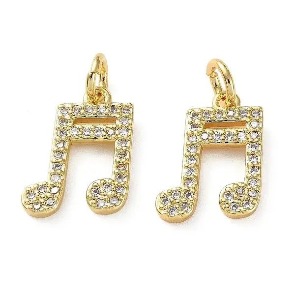 Brass Micro Pave Clear Cubic Zirconia Pendants