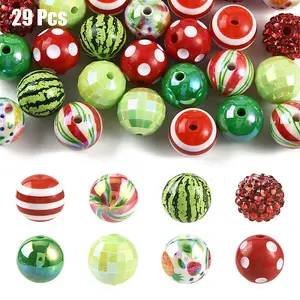 29Pcs 8 Styles Opaque Acrylic Beads