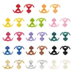28Pcs 14 Colors Acrylic Flowers Beads Caps