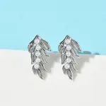 Leaf Brass Stud Earrings