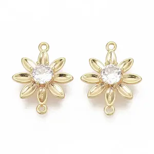 Brass Cubic Zirconia Links connectors