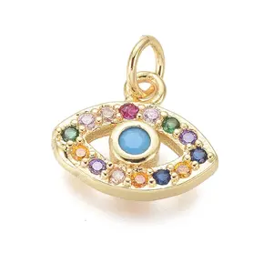 Brass Micro Pave Cubic Zirconia Charms