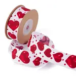 Single Face Polyester Heart Printed Satin Ribbon