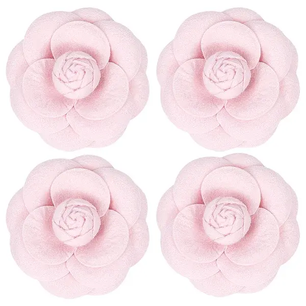 4Pcs Cloth Art Camelia Brooch Pins