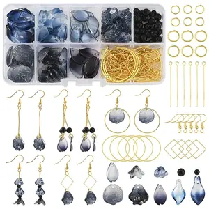 DIY Flower Glass Pendants Earrings Making Kits