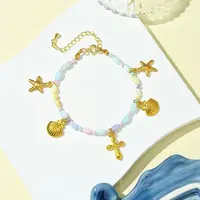 Starfish & Shell & Cross Alloy Charm Bracelet