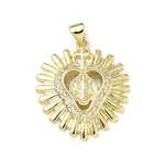 Brass Micro Pave Clear Cubic Zirconia Pendants