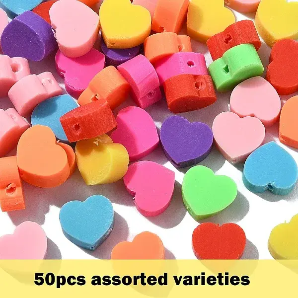 50Pcs Handmade Polymer Clay Beads