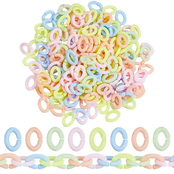 300Pcs Opaque Acrylic Quick Link Connectors