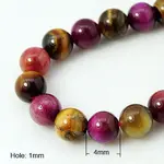 Natural Rose Tiger Eye(Dyed & Heated) and Yellow Tiger Eye(Dyed & Heated) Beads Strands