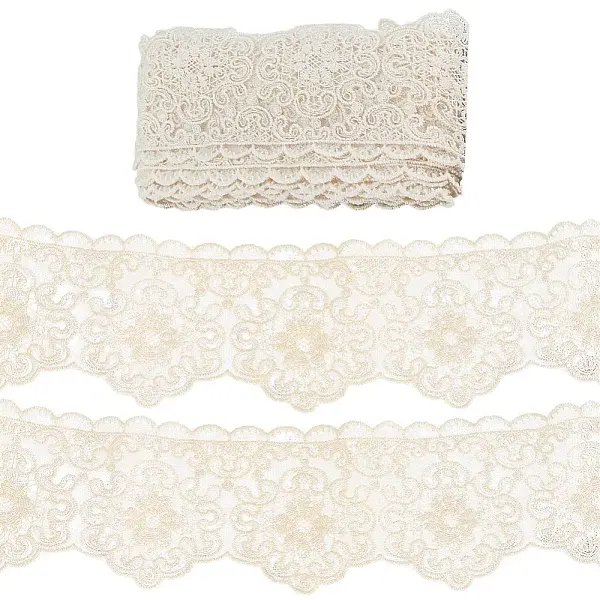 5 Yards Polyester Flower Embroidery Lace Trim