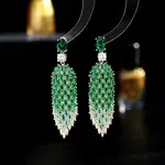 Teardrop Brass Micro Pave Cubic Zirconia Dangle Stud Earrings