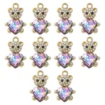 10Pcs Alloy Glass Pendants