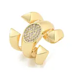 Oval Clear Cubic Zirconia Open Cuff Ring