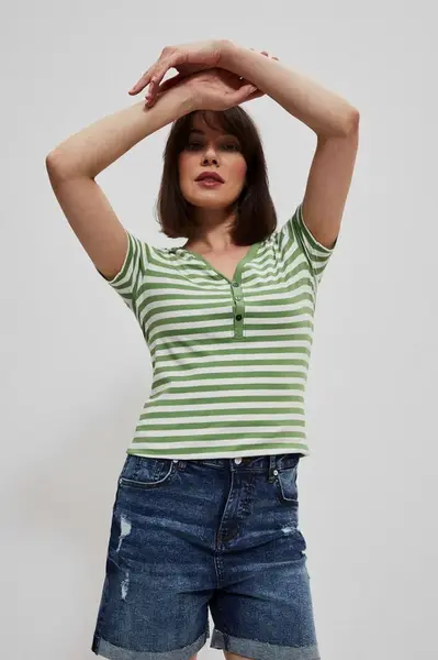 Marisse Malahit Striped Cotton Blouse