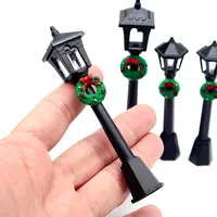 Mini Christmas Plastic Street Lamp Miniature Ornaments