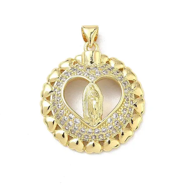 Brass Micro Pave Clear Cubic Zirconia Pendants