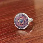 Glass Mandala Flower Finger Ring