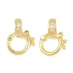 Brass Micro Pave Clear Cubic Zirconia Twister Clasps