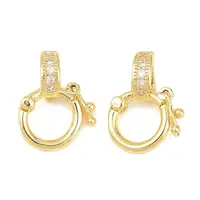 Brass Micro Pave Clear Cubic Zirconia Twister Clasps