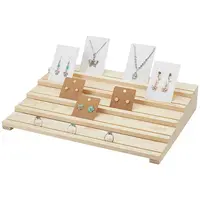 1Pc 5-Tier Wood Earring Display Card Organizer Riser Stands