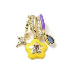 Brass Micro Pave Cubic Zirconia Pendants