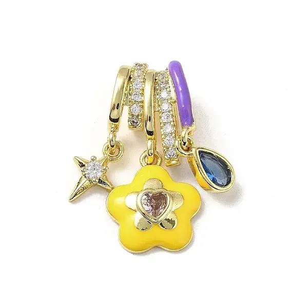 Brass Micro Pave Cubic Zirconia Pendants