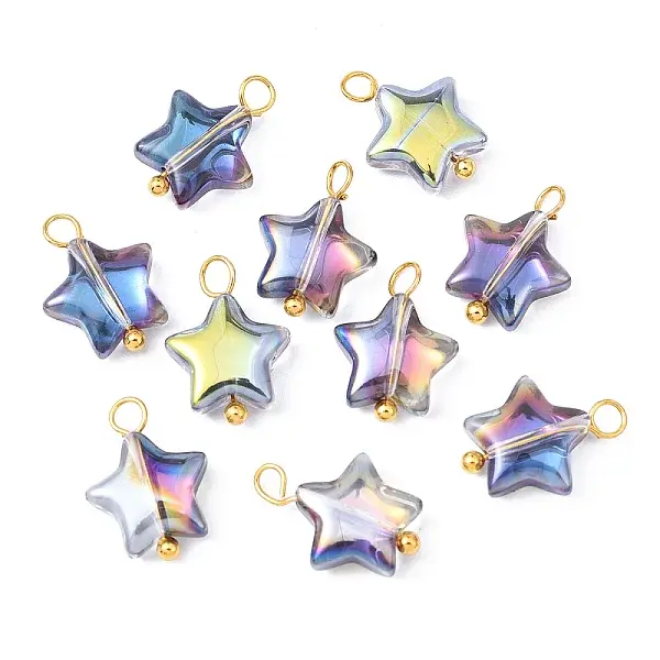 10Pcs Glass Pendants