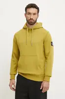 Bavlněná mikina Calvin Klein Jeans pánská, zelená barva, s kapucí, s aplikací, J30J323430