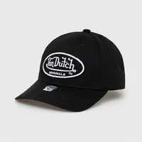 Bavlněná baseballová čepice Von Dutch černá barva, s aplikací