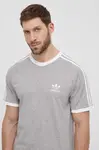 Bavlněné tričko adidas Originals Adicolor 3-Stripes šedá barva, IA4848