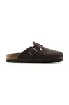 Nubukové pantofle Birkenstock Boston SFB hnědá barva, 159713